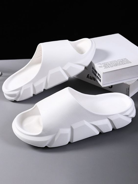 Pánske biele gumené papuče 